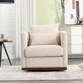 Chenille Swivel Barrel Chair with Sturdy Metal Base and Ergonomic Design
