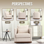 Chenille Swivel Barrel Chair with Sturdy Metal Base and Ergonomic Design
