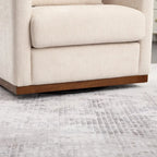 Chenille Swivel Barrel Chair with Sturdy Metal Base and Ergonomic Design