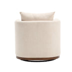 Chenille Swivel Barrel Chair with Sturdy Metal Base and Ergonomic Design