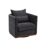 Chenille Swivel Barrel Chair with Sturdy Metal Base and Ergonomic Design