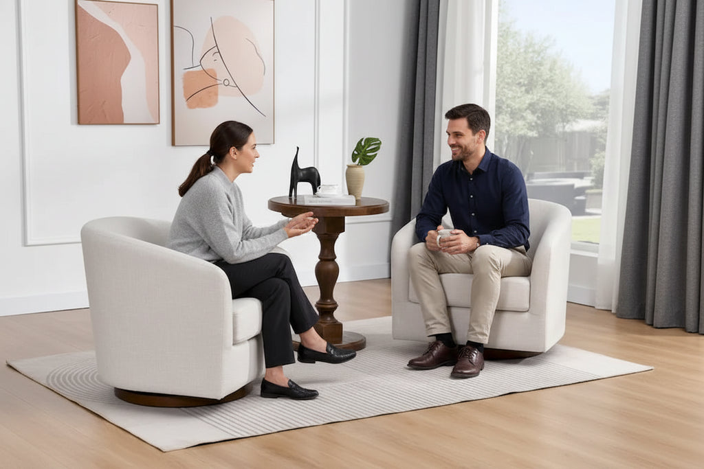 Modern 31  W Swivel Accent Chair Barrel Chair