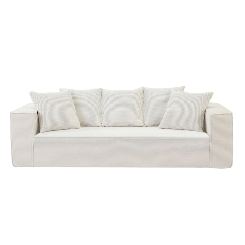 Corduroy 3-Seater Sofa - Available in Black, White, Orange, Green