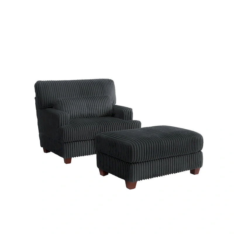 Oversized Chaise Longue Accent Chair with Ottoman