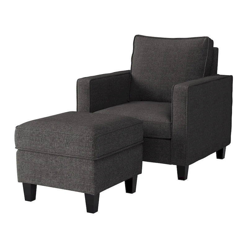 2 Piece Georgia Accent Chair with Ottoman Set