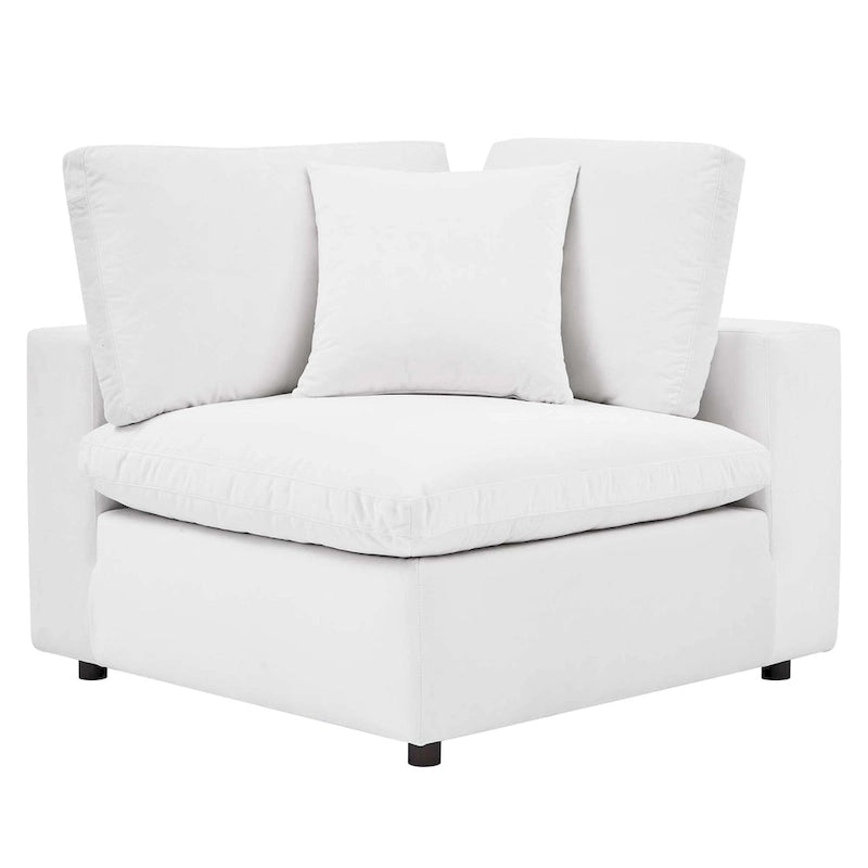Down Filled Overstuffed Performance Velvet 4-Seater Sofa