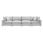 Down Filled Overstuffed Performance Velvet 4-Seater Sofa
