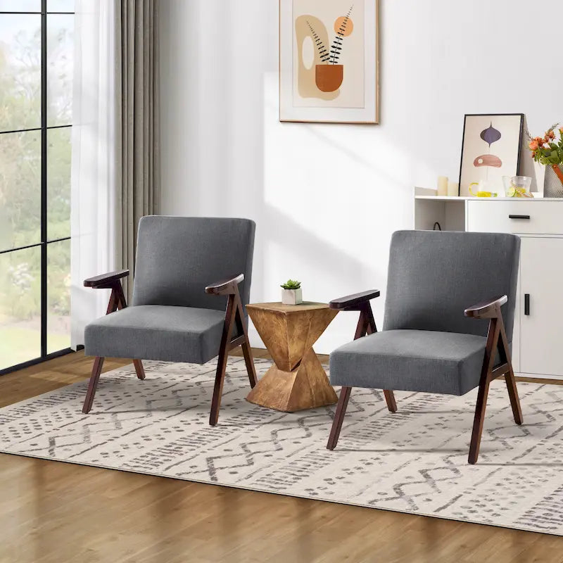 Set of 2 Upholstered Accent Chair for Living Room, Bedroom