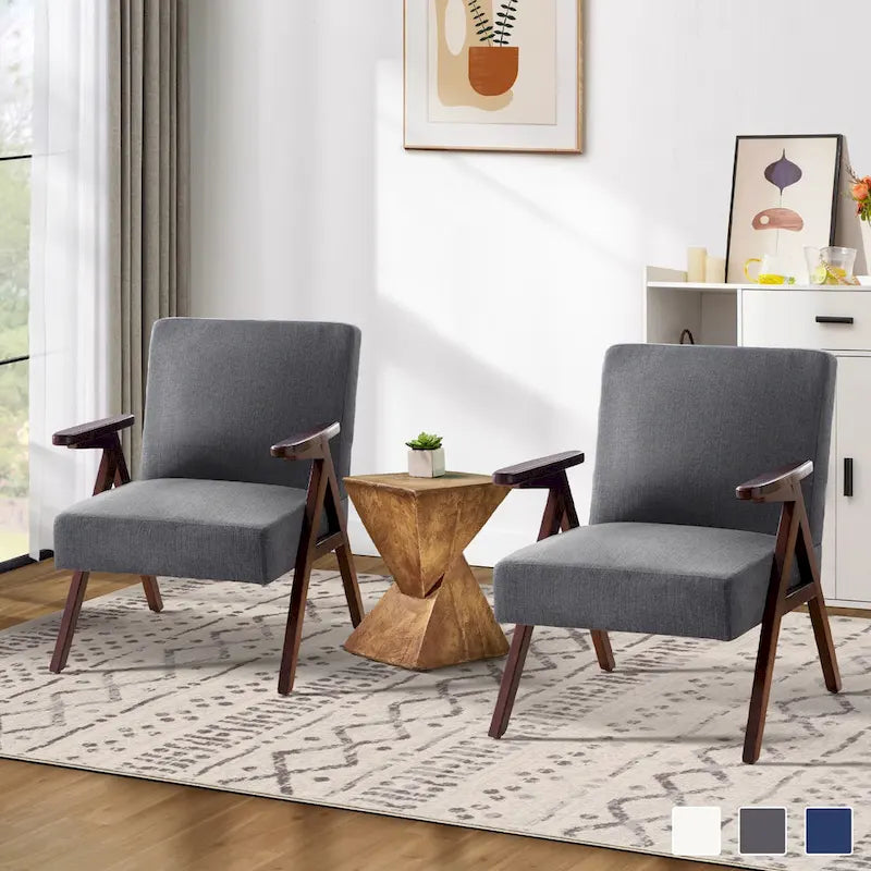 Set of 2 Upholstered Accent Chair for Living Room, Bedroom