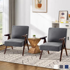 Set of 2 Upholstered Accent Chair for Living Room, Bedroom