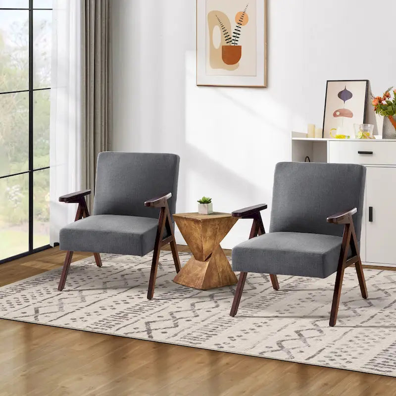 Set of 2 Upholstered Accent Chair for Living Room, Bedroom