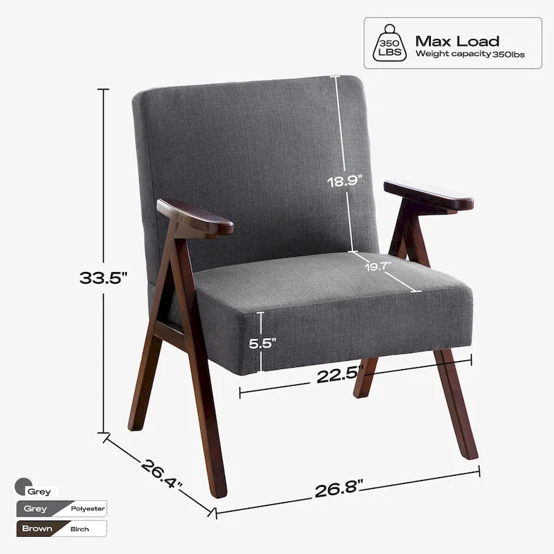 Set of 2 Upholstered Accent Chair for Living Room, Bedroom
