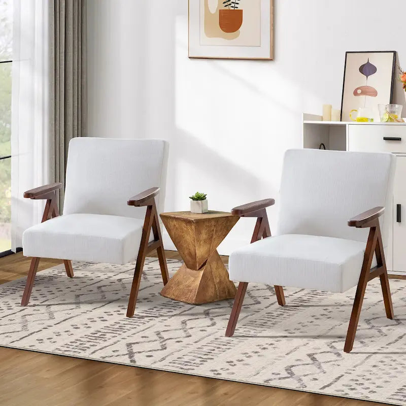 Set of 2 Upholstered Accent Chair for Living Room, Bedroom