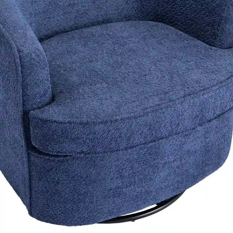 Upholstered Swivel Barrel Armchair - Single Seat