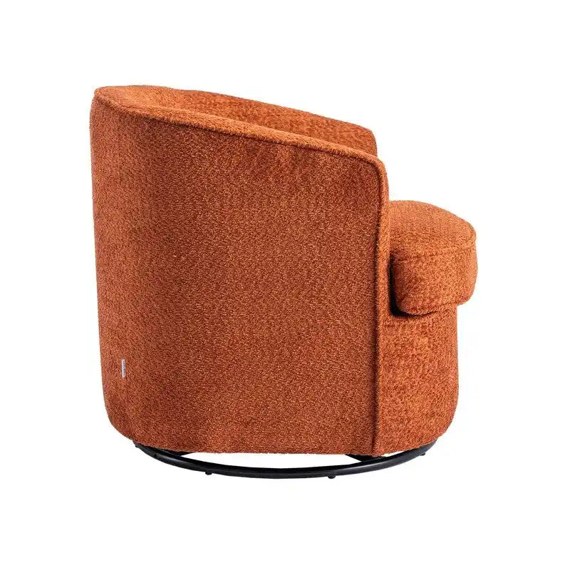 Upholstered Swivel Barrel Armchair - Single Seat