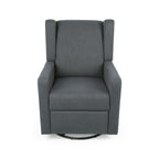 Hounker Contemporary Upholstered Swivel Recliner by Christopher Knight Home