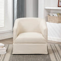 Skirted Fabric Swivel Accent Chair - Linen/Sky Blue - Single Seat