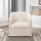 Skirted Fabric Swivel Accent Chair - Linen/Sky Blue - Single Seat