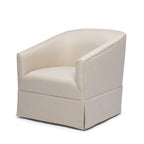 Skirted Fabric Swivel Accent Chair - Linen/Sky Blue - Single Seat