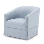 Skirted Fabric Swivel Accent Chair - Linen/Sky Blue - Single Seat