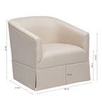Skirted Fabric Swivel Accent Chair - Linen/Sky Blue - Single Seat
