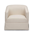 Skirted Fabric Swivel Accent Chair - Linen/Sky Blue - Single Seat