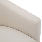 Skirted Fabric Swivel Accent Chair - Linen/Sky Blue - Single Seat