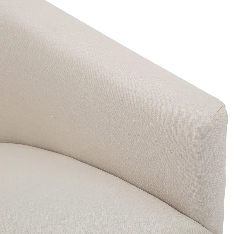Skirted Fabric Swivel Accent Chair - Linen/Sky Blue - Single Seat