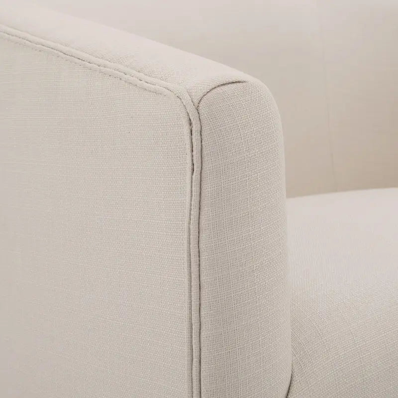Skirted Fabric Swivel Accent Chair - Linen/Sky Blue - Single Seat