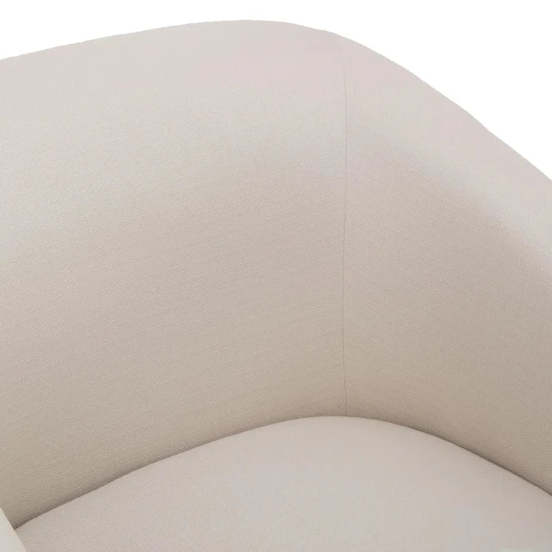 Skirted Fabric Swivel Accent Chair - Linen/Sky Blue - Single Seat