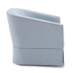 Skirted Fabric Swivel Accent Chair - Linen/Sky Blue - Single Seat
