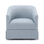 Skirted Fabric Swivel Accent Chair - Linen/Sky Blue - Single Seat
