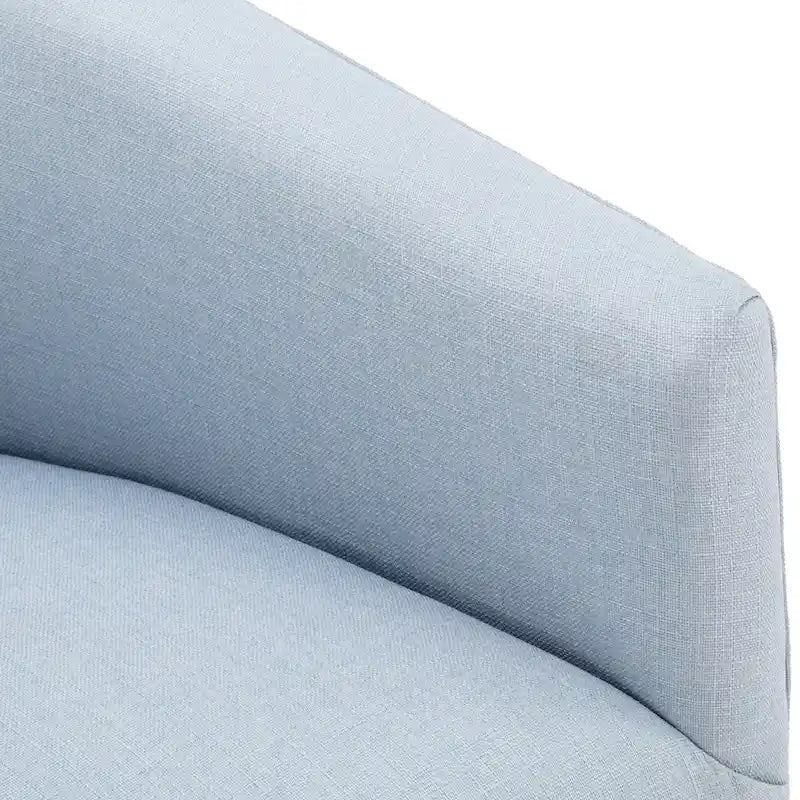 Skirted Fabric Swivel Accent Chair - Linen/Sky Blue - Single Seat