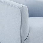 Skirted Fabric Swivel Accent Chair - Linen/Sky Blue - Single Seat