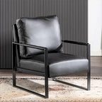 Microfiber Upholstery Metal Arms Chair