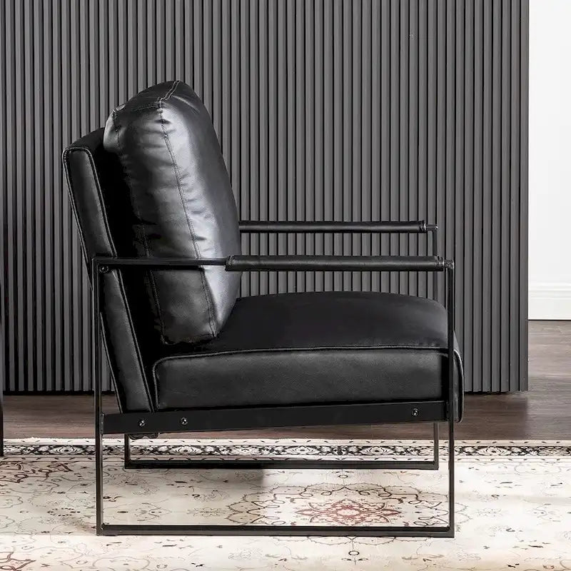 Microfiber Upholstery Metal Arms Chair