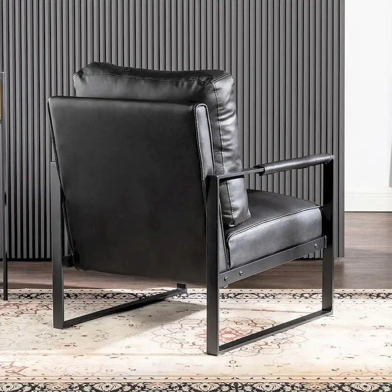 Microfiber Upholstery Metal Arms Chair