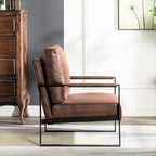 Microfiber Upholstery Metal Arms Chair