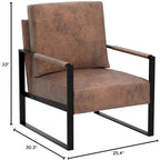 Microfiber Upholstery Metal Arms Chair