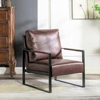 Microfiber Upholstery Metal Arms Chair