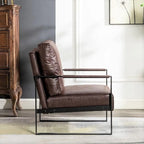 Microfiber Upholstery Metal Arms Chair