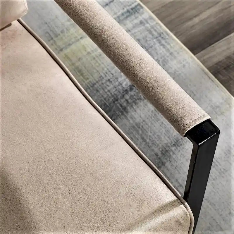 Microfiber Upholstery Metal Arms Chair