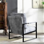 Microfiber Upholstery Metal Arms Chair