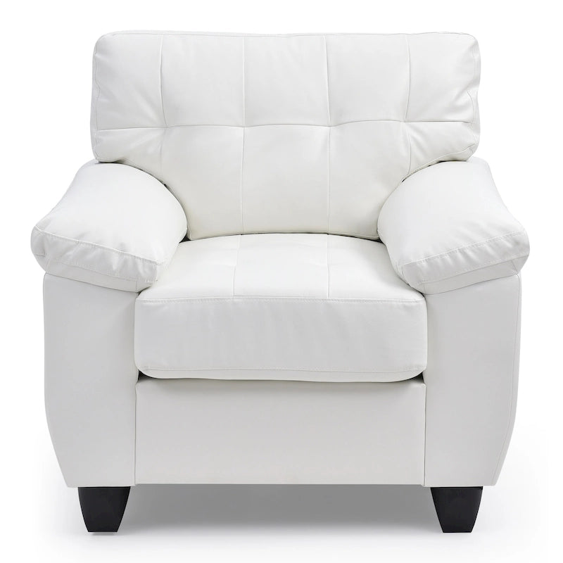 Faux Leather Tufted Accent Chair