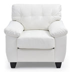 Faux Leather Tufted Accent Chair