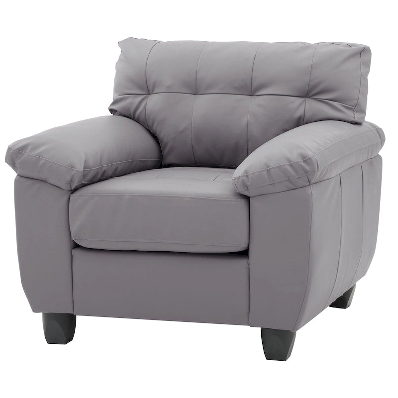 Faux Leather Tufted Accent Chair