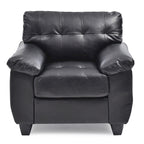 Faux Leather Tufted Accent Chair