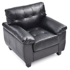 Faux Leather Tufted Accent Chair