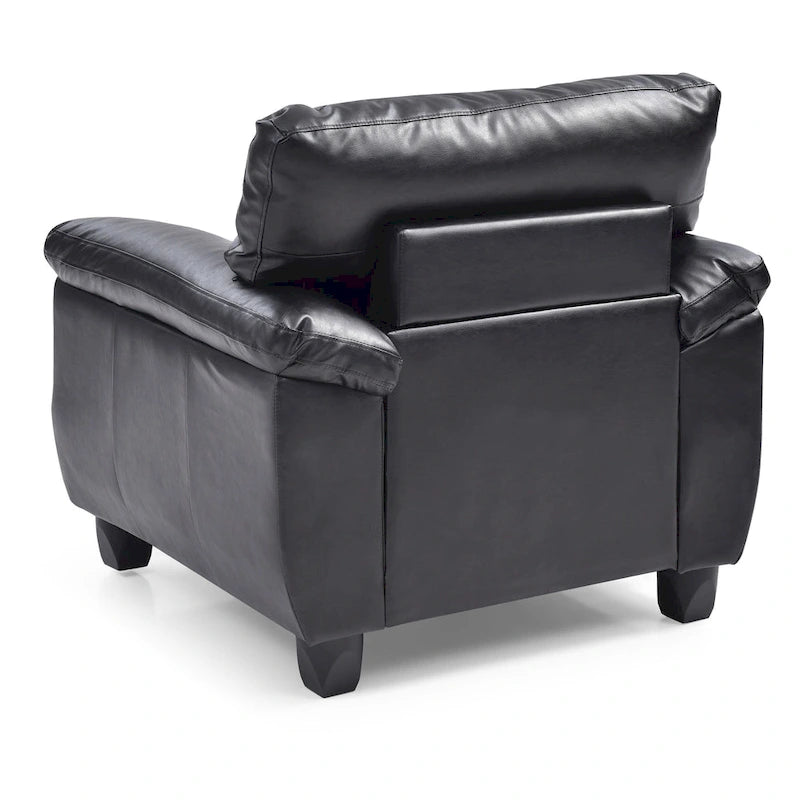 Faux Leather Tufted Accent Chair