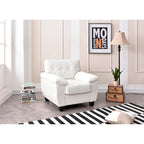 Faux Leather Tufted Accent Chair